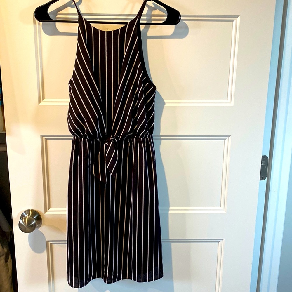 Soprano Black and White Stripes Dress
